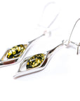 Green Amber Droplet Earrings