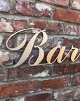Distressed Gold Metal  Home Or Garden Bar Sign Decoration