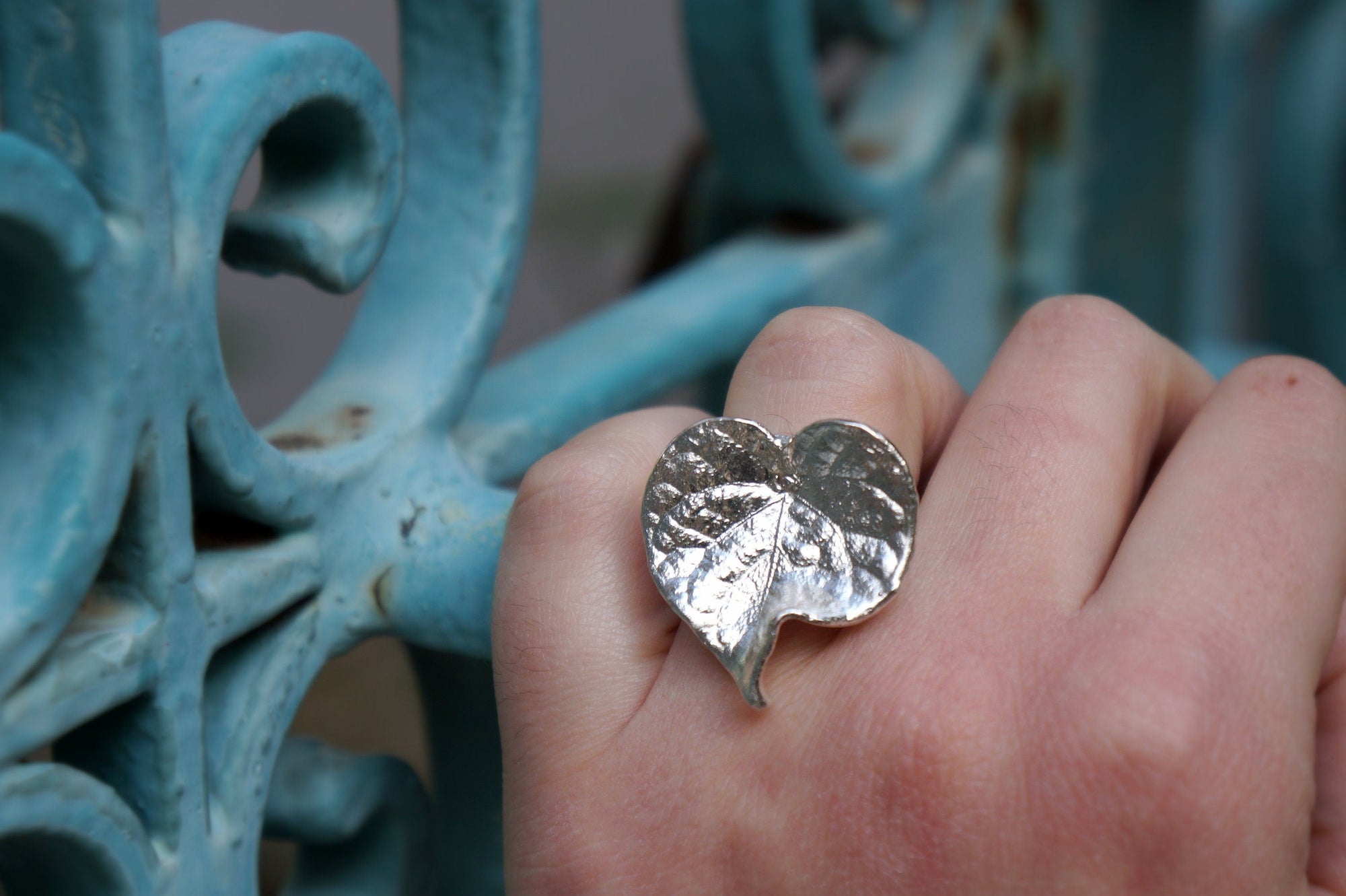 Leaf Ring: Nature Inspired Jewelry (Adjustable, Silver or Gold Plated)-2
