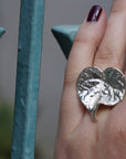 Leaf Ring: Nature Inspired Jewelry (Adjustable, Silver or Gold Plated)-0