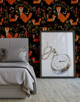 Vintage Foxes | Removable Wallpaper | Self-adhesive | Temporary wallpaper 