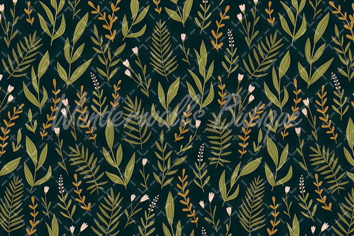 Herbs Dark | Removable Wallpaper | Self-adhesive | Temporary wallpaper 
