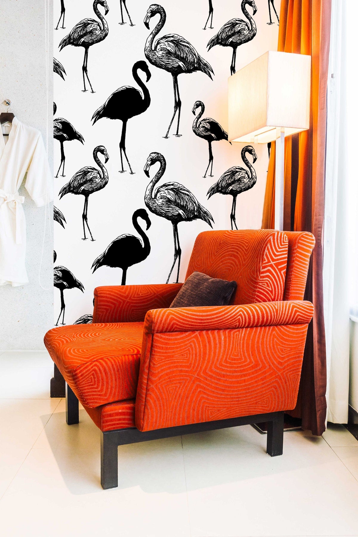 Retro Flamingo | Removable Wallpaper | Self-adhesive | Temporary wallpaper 