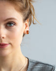 Floral Frame Oval Amber Clip On Earrings