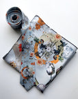 Light Blue Luxury Silk Pocket Square and tie in Gift set in box, 'Evolution' design formal wear for weddings or groomsmen gift
