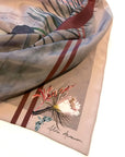Snake Square Silk scarf 'Nevada' Silk is a Hand-painted in neutral tones with coiled serpent