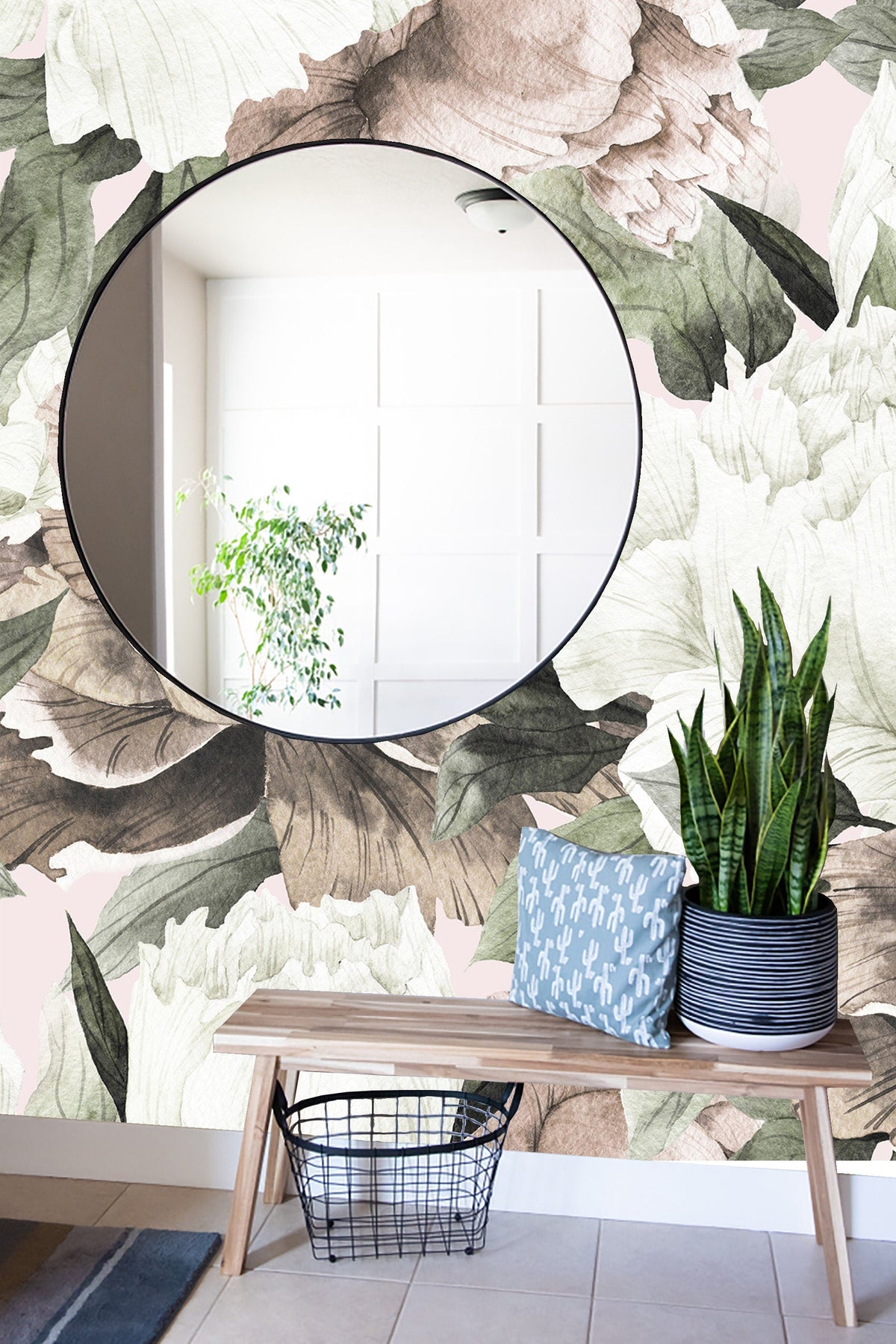 Blush Spring Peonies Removable Wallpaper-Peel and St... | Wonderwallsboutique