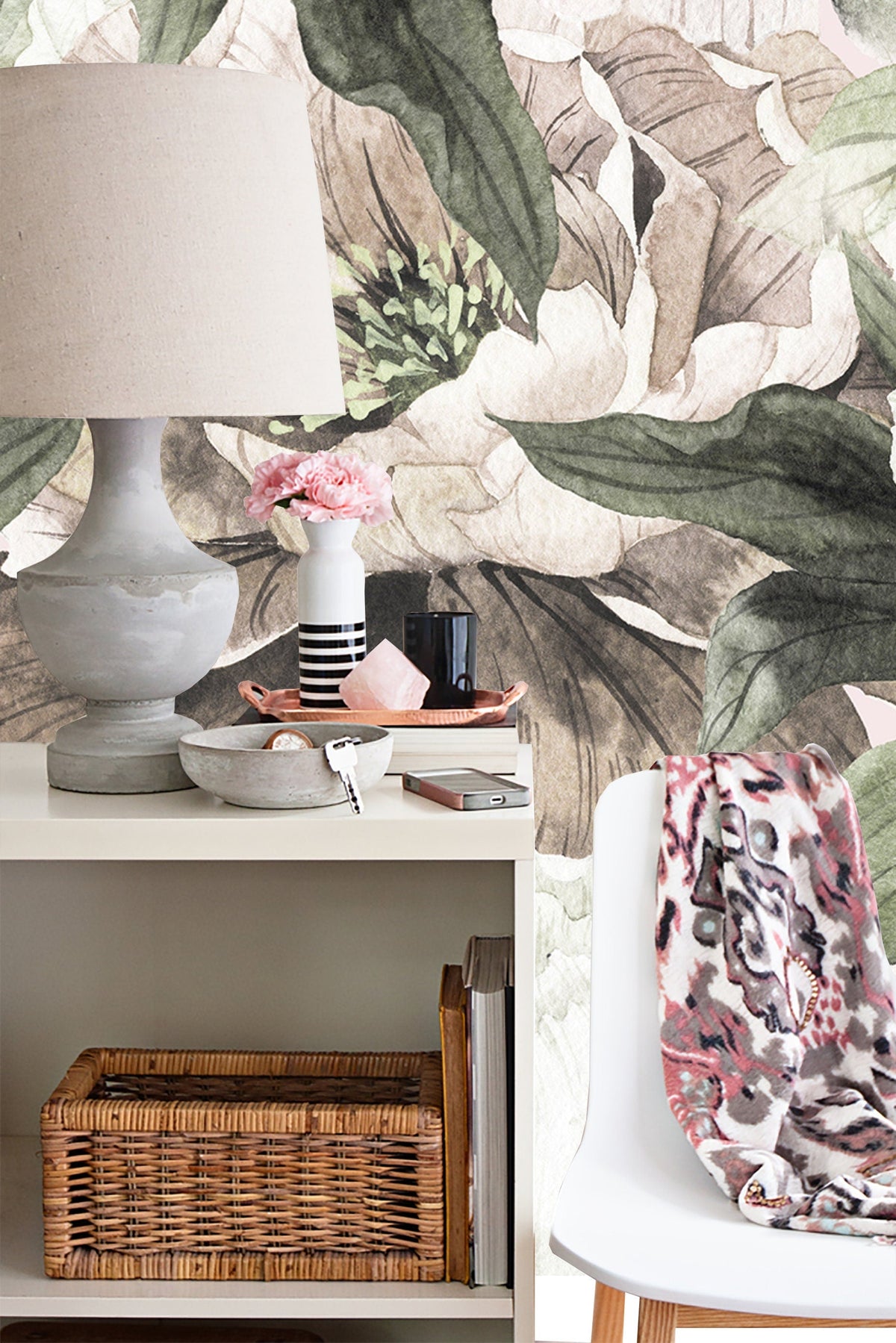 Blush Spring Peonies Removable Wallpaper-Peel and St... | Wonderwallsboutique