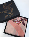 Snake Square Silk scarf 'Nevada' Silk is a Hand-painted in neutral tones with coiled serpent