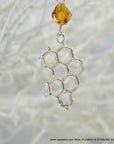 Honeycomb Bee Earrings Sterling Silver (Hexagon, Hypoallergenic)-0