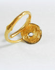 Real Leaf Gold Ring, Handmade Minimalist Jewelry, Organic Botanical Band, Unique Gift for Nature Lovers, 14K Gold Plated Sterling Silver 925