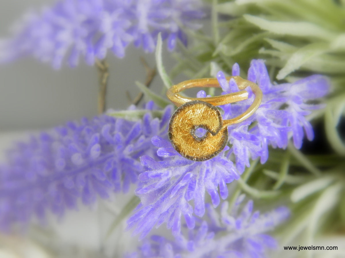 Real Leaf Gold Ring, Handmade Minimalist Jewelry, Organic Botanical Band, Unique Gift for Nature Lovers, 14K Gold Plated Sterling Silver 925