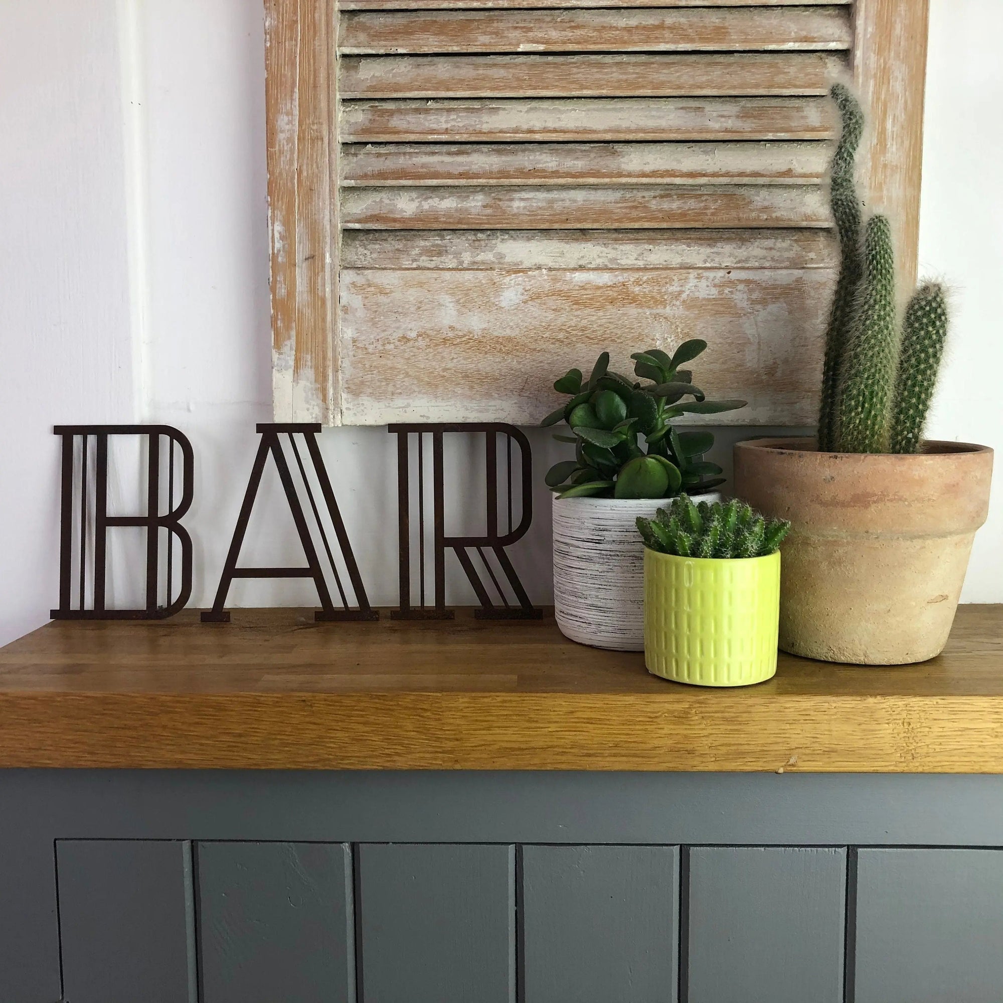 Rustic Art Deco Signs Rusty Metal Alphabet Letters – Home &amp; Garden A-Z 0-9
