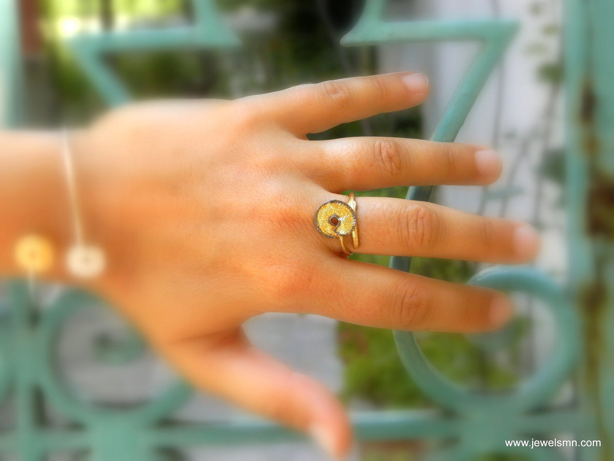 Real Leaf Gold Ring, Handmade Minimalist Jewelry, Organic Botanical Band, Unique Gift for Nature Lovers, 14K Gold Plated Sterling Silver 925