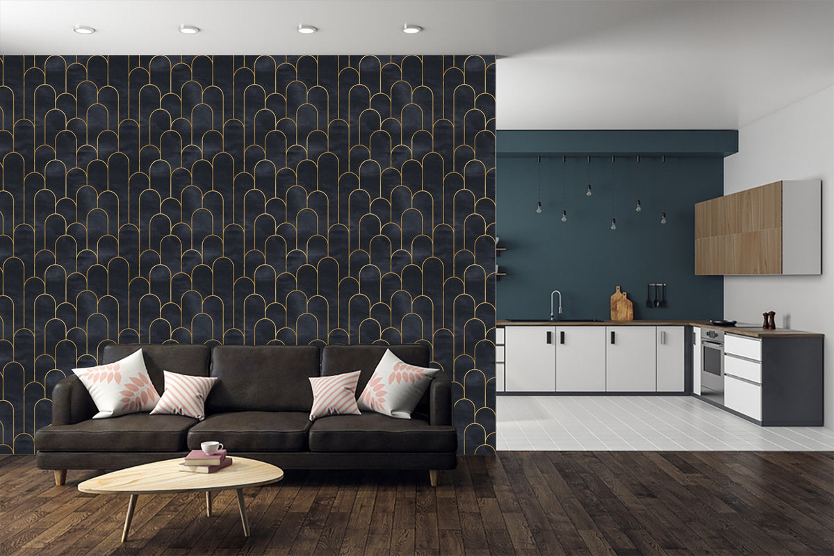 Art Deco Gold Arch Peel and Stick Wallpaper | Wonderwallsboutique