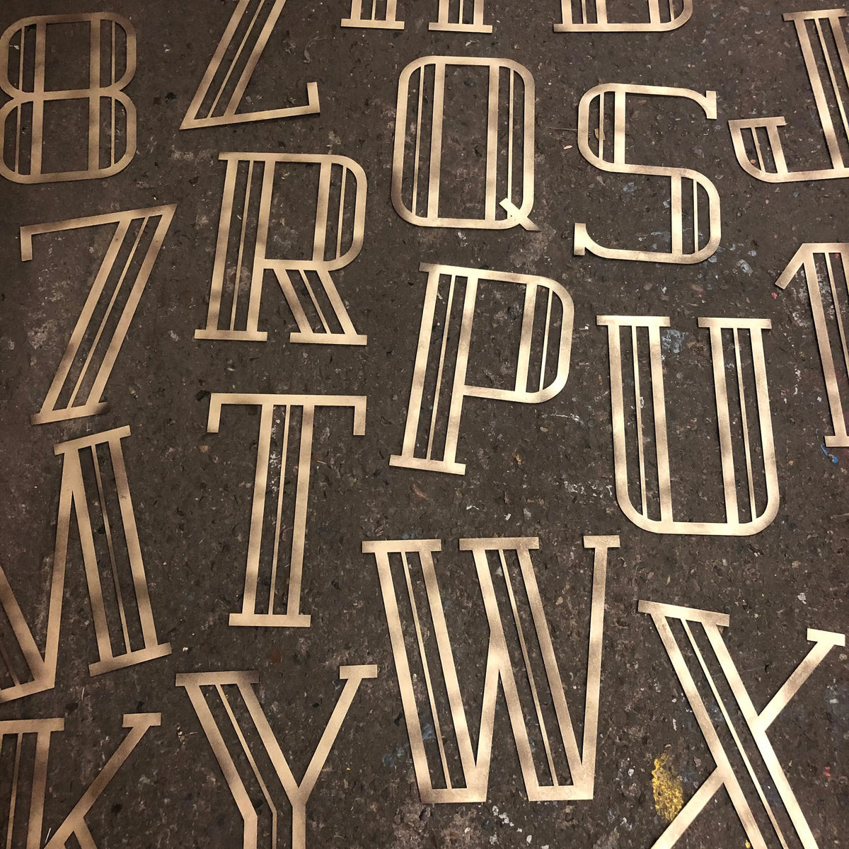 Gold Art Deco Metal Alphabet Letters – 5” or 12” Decorative Lettering A–Z