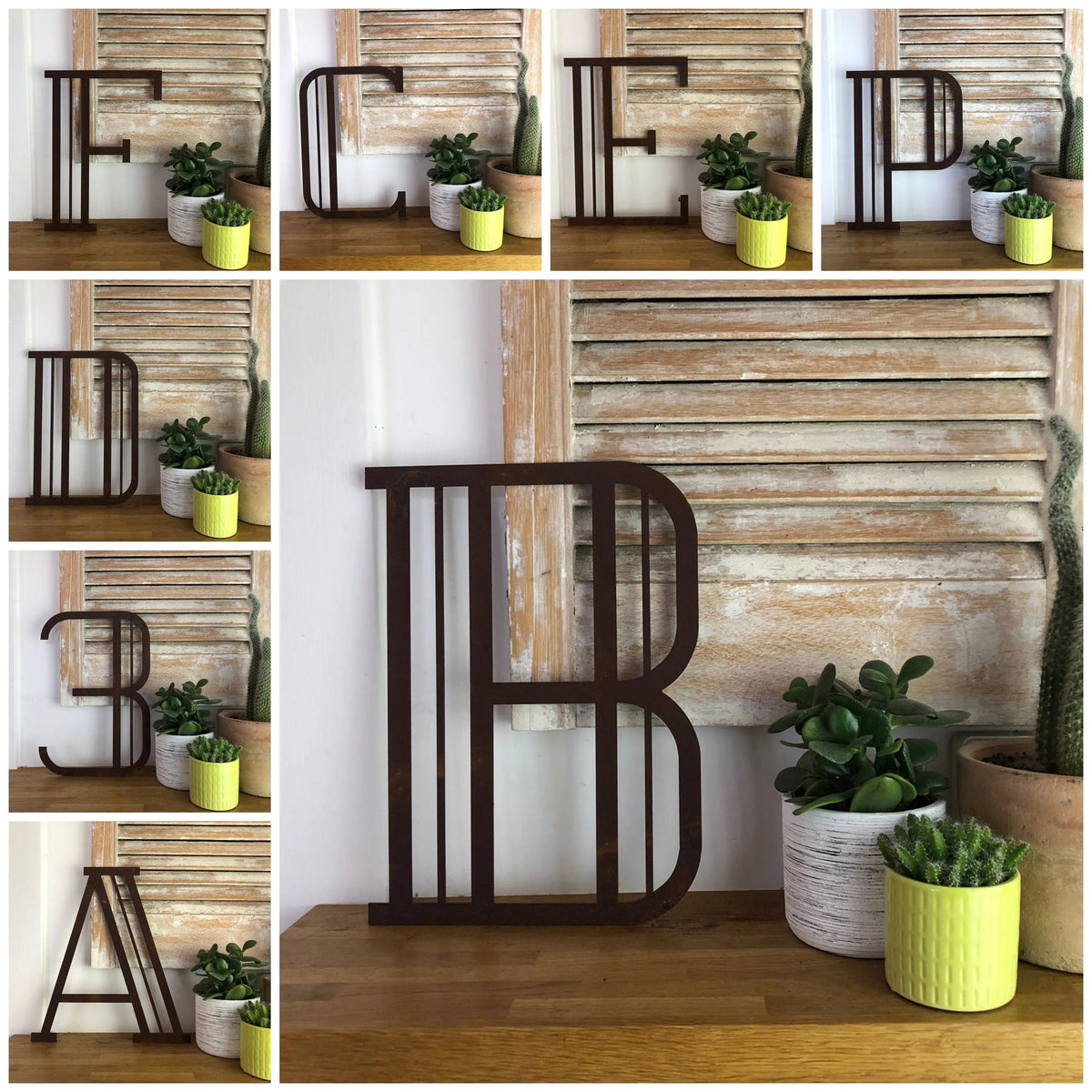 Rustic Art Deco Signs Rusty Metal Alphabet Letters – Home &amp; Garden A-Z 0-9