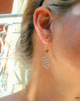 Honeycomb Bee Earrings Sterling Silver (Hexagon, Hypoallergenic)-1