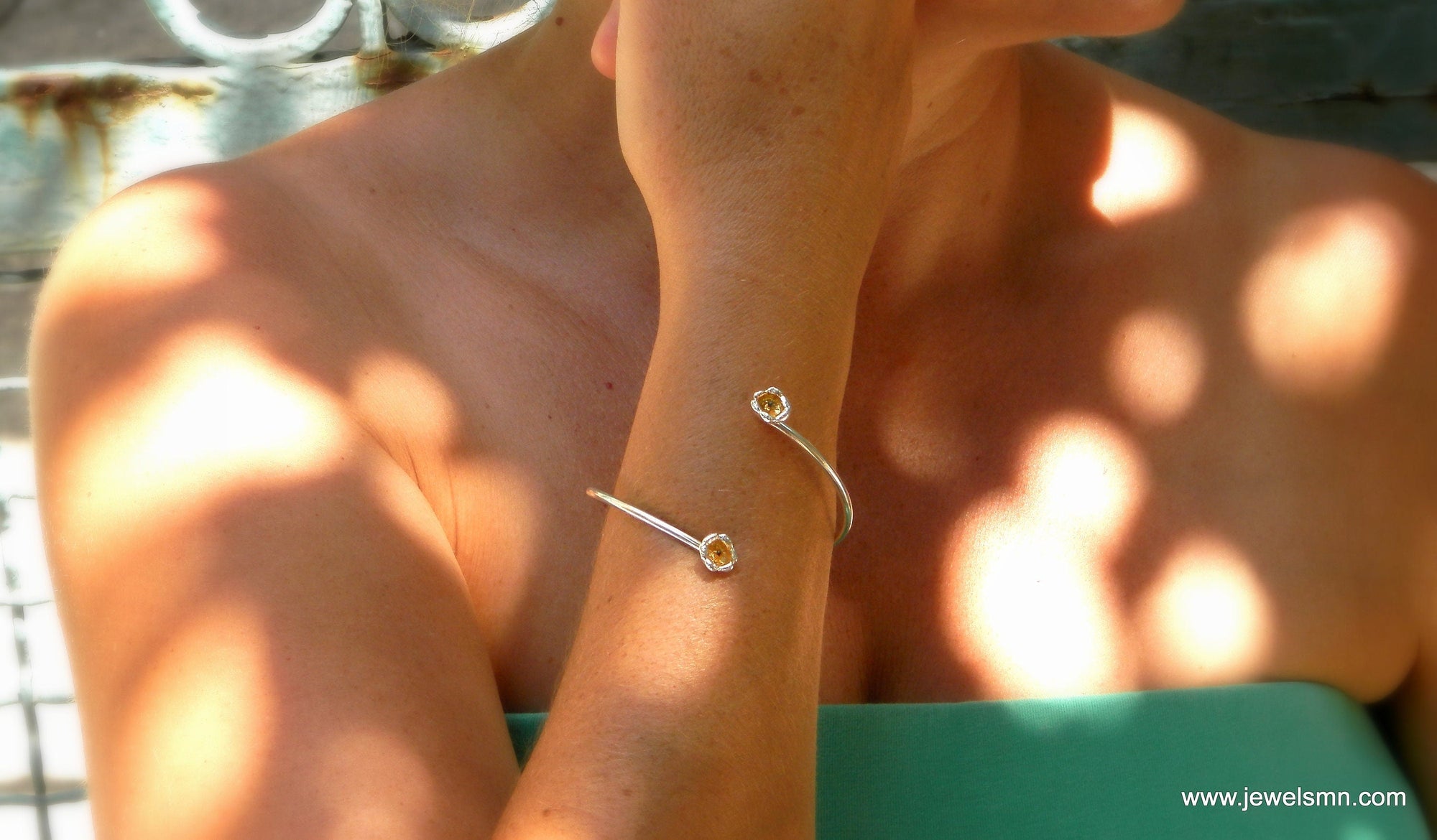 Lily of the Valley Silver Bracelet - Open Cuff, Adjustable Fit-1