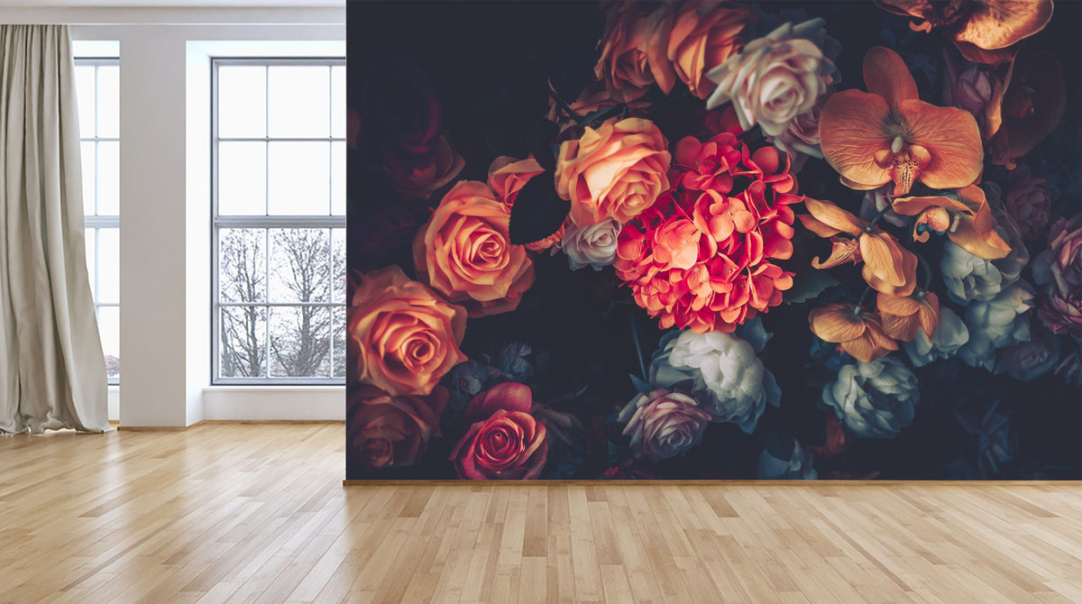 Beautiful Vintage removable Wallpaper Dark Dutch Flo... | Wonderwallsboutique