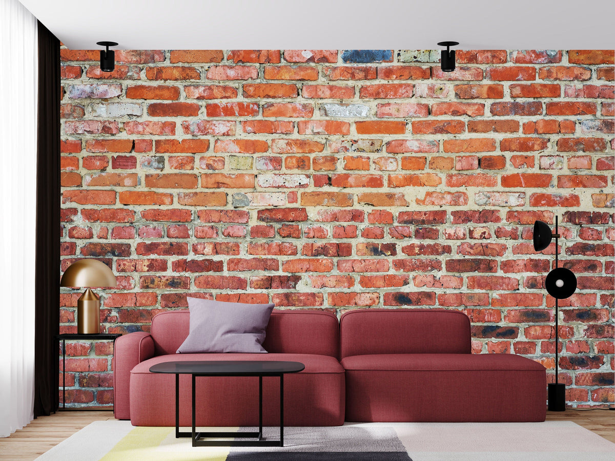 Red Brick Wall Style Wallpaper Peel and Stick | Wonderwallsboutique