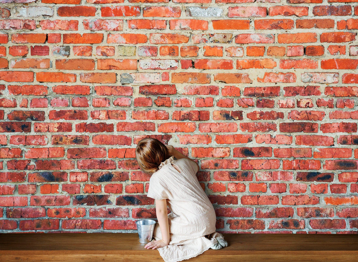 Red Brick Wall Style Wallpaper Peel and Stick | Wonderwallsboutique