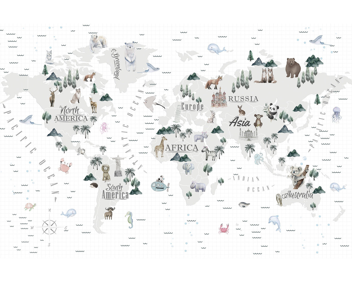 Classic World Map Wallpaper | Wonderwallsboutique