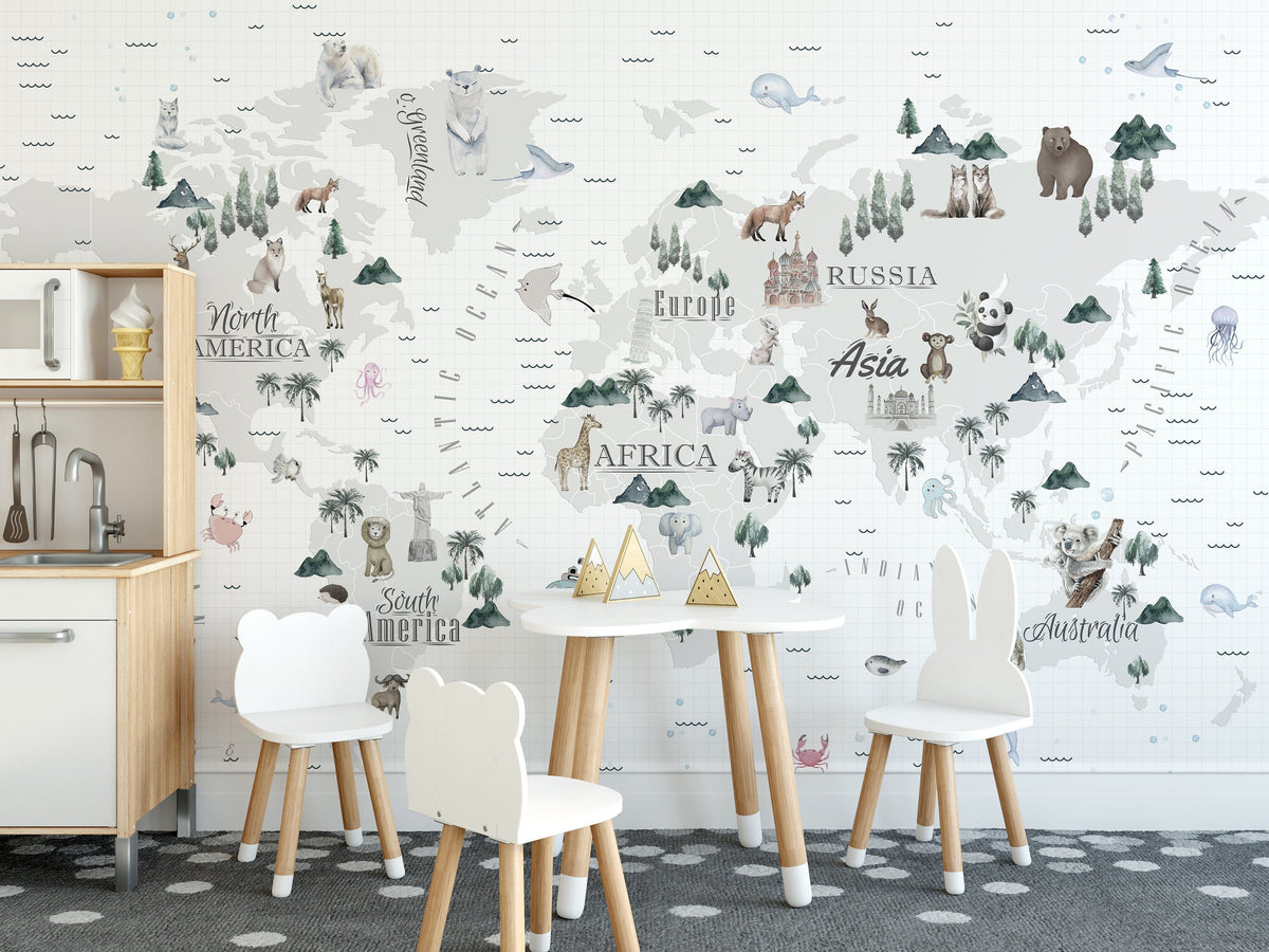 Classic World Map Wallpaper | Wonderwallsboutique