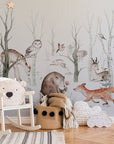 Forest Friends Wallpaper, Kids, Room, Wall Cover, Design, Nursery 