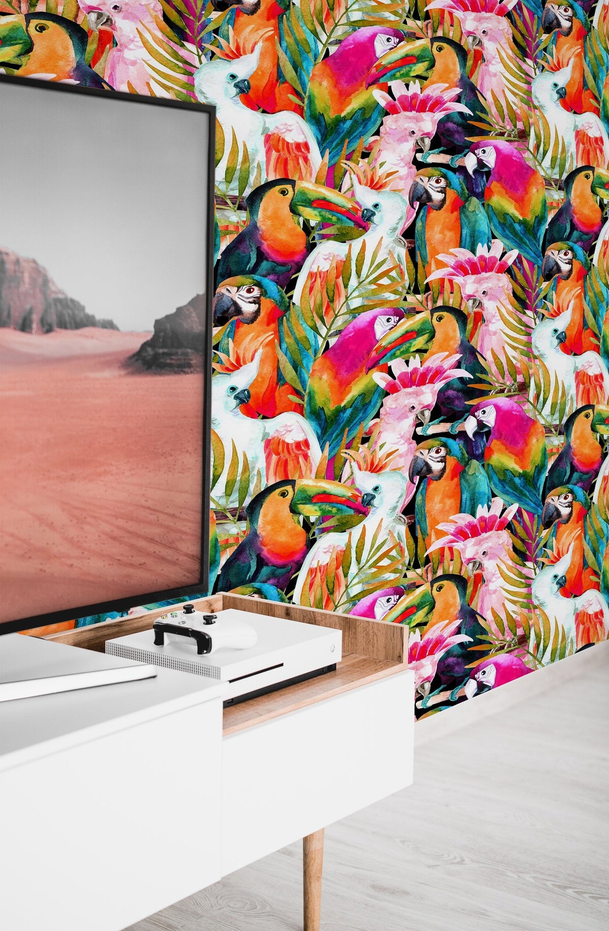 Color Parrot    | Color Parrot   Removable Wallpaper | Peel and Stick |  