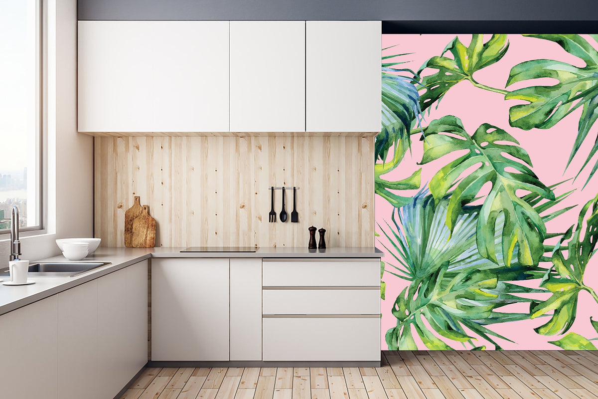 Pink Jungle wallpaper Peel and Stick | Wonderwallsboutique