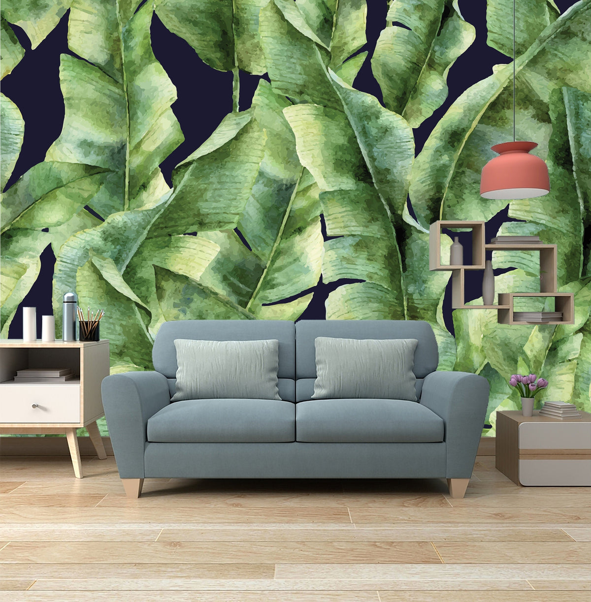 Tropical Banana Leaf Palm Tree Wallpaper Peel and Stick | Wonderwallsboutique