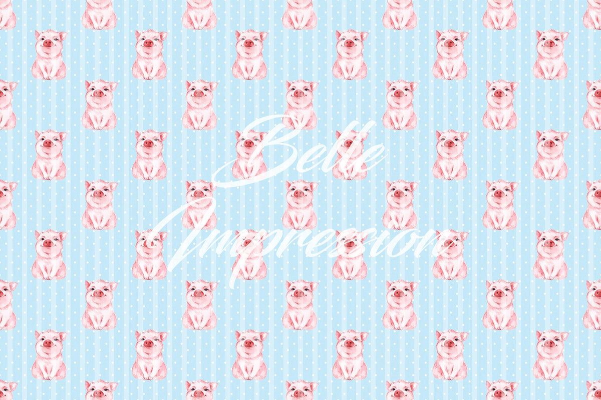 Peaceful Happy Pigs | Removable Wallpaper | Pattern 