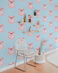 Peaceful Happy Pigs | Removable Wallpaper | Pattern 