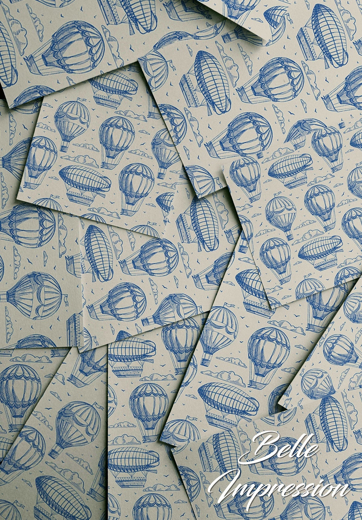 Classic Blue Balloones | Removable Wallpaper | Pattern 