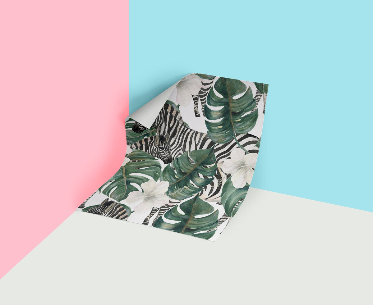 Leaf Zebra    | Leaf Zebra   Removable Wallpaper | Peel and Stick |  