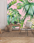 Pink Jungle wallpaper Peel and Stick | Wonderwallsboutique