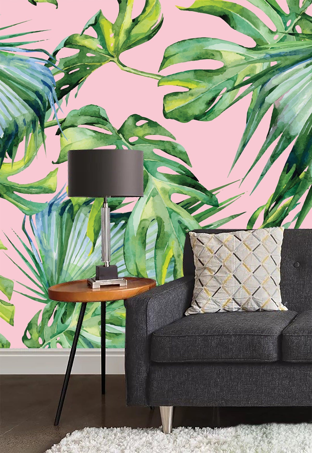 Pink Jungle wallpaper Peel and Stick | Wonderwallsboutique