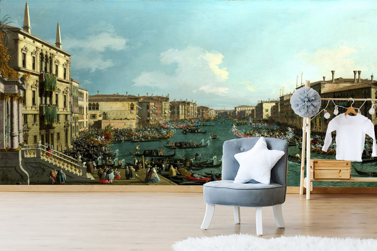 Regatta on the Canale Grande by Canaletto Wallpaper ... | Wonderwallsboutique