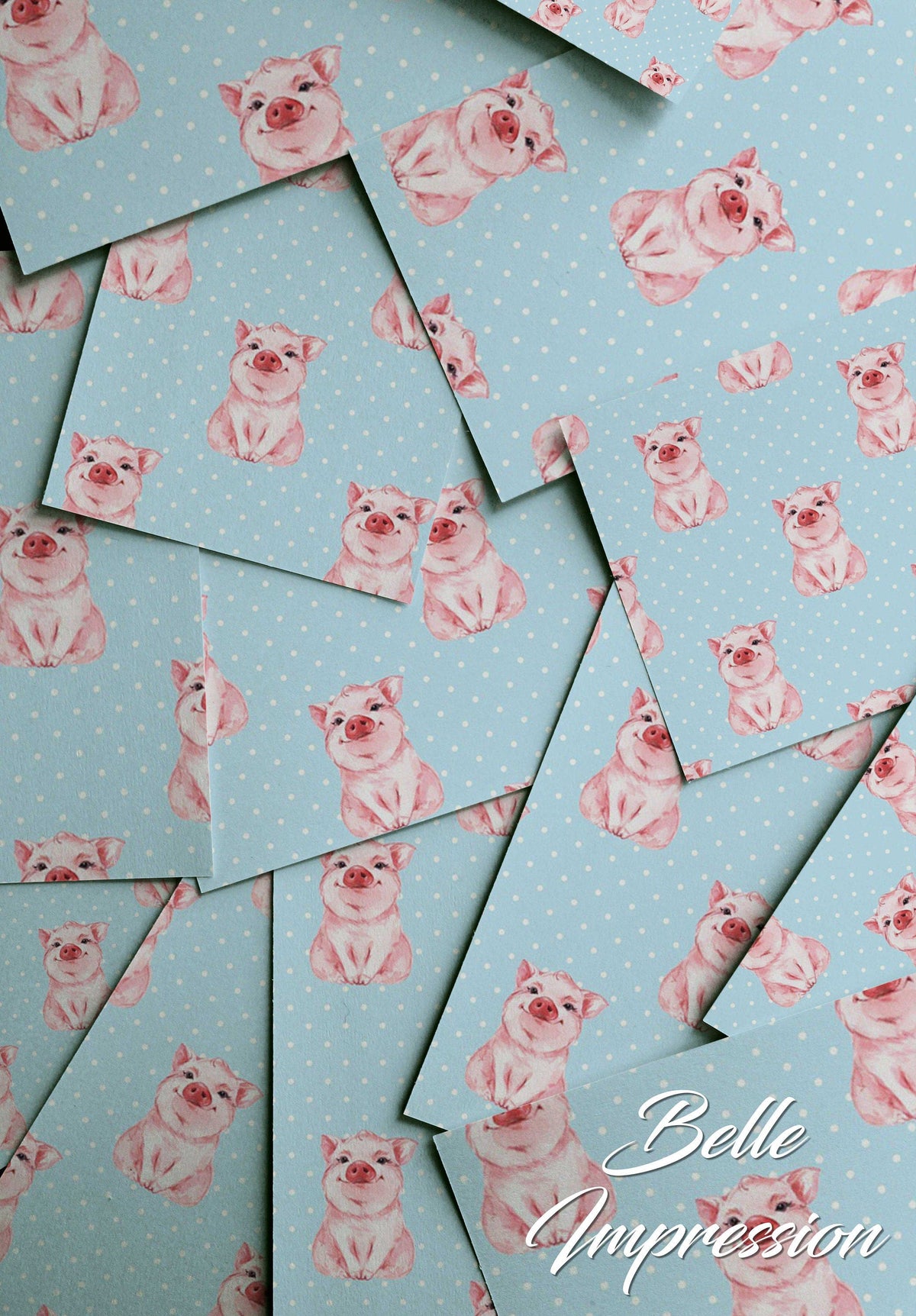 Peaceful Happy Pigs | Removable Wallpaper | Pattern 