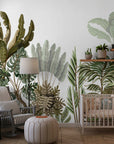 Tropical Palm Leaves Nursery Wallpaper | Wonderwallsboutique