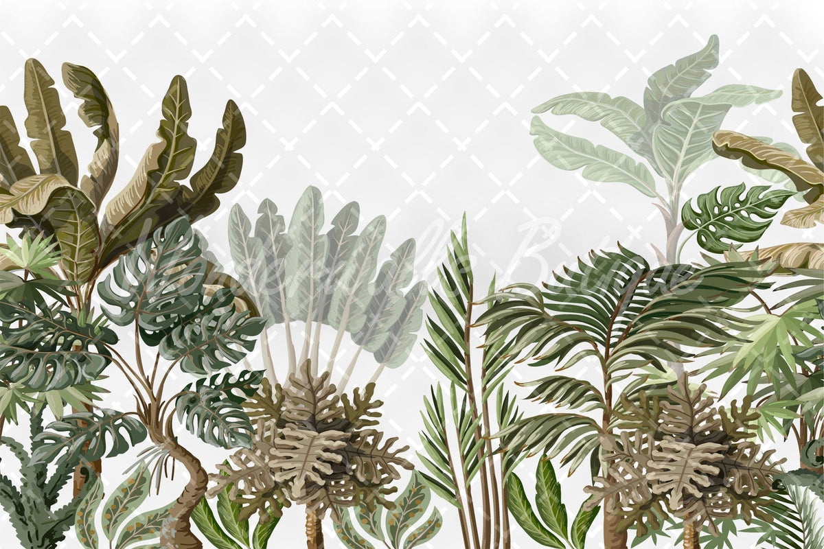 Tropical Palm Leaves Nursery Wallpaper | Wonderwallsboutique
