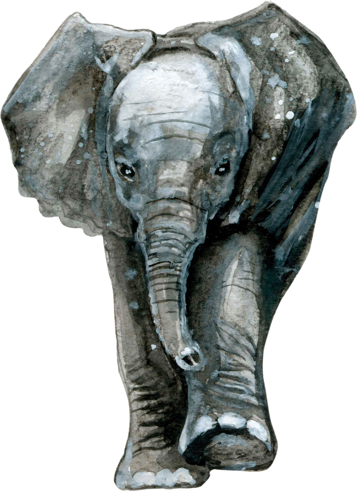 Big Wall sticker Set for kids, Baby elephant front facing