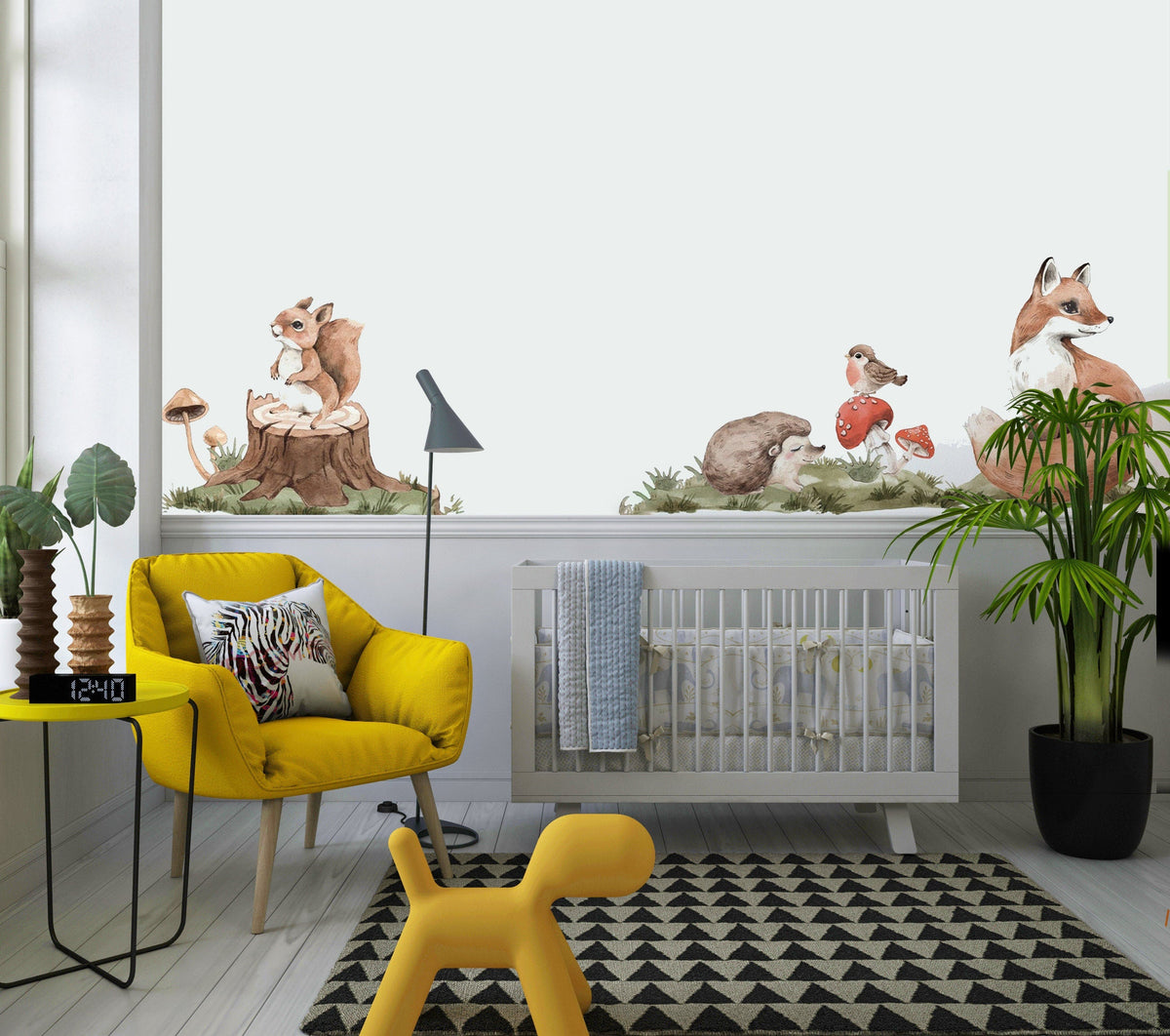 Big Wall sticker Set for kids, Nursery wall sticker, big set forest animals, nursery woodland,  hand painted, watercolor, Forest Buddies