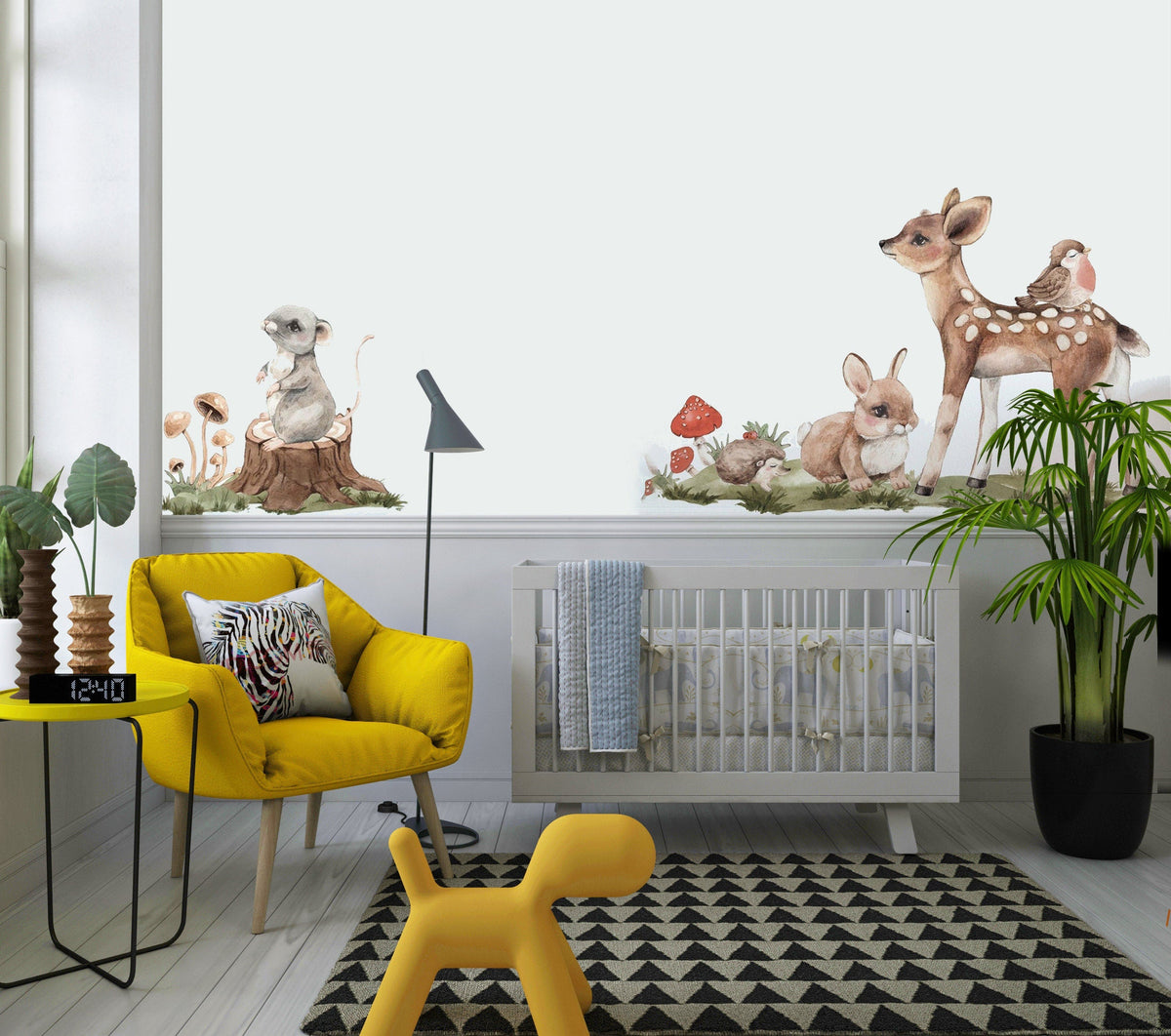 Big Wall sticker Set for kids, Nursery wall sticker, big set forest animals, nursery woodland,  hand painted, watercolor, Forest Buddies 2