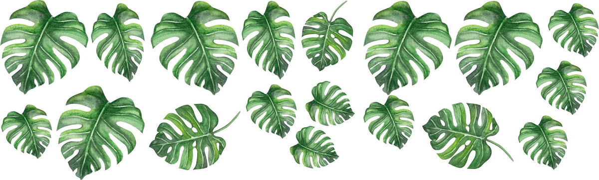 Big Wall sticker Set for kids, set of leaves, Wall Decal, Cub, Africa, Watercolor Decal Set, nursery, Peel and stick, Nursery wall sticker