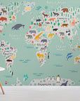Giant Safari Kids Safari Map Wallpaper Mural Mural | Wonderwallsboutique