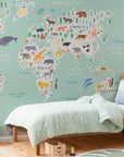 Giant Safari Kids Safari Map Wallpaper Mural Mural | Wonderwallsboutique