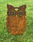 Rusty Metal Standing Owl Garden Decoration