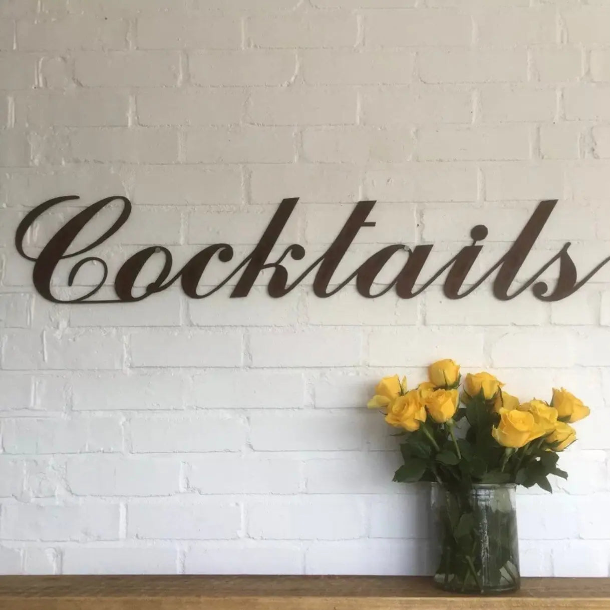 Rusty Metal Cockatils Sign for Home &amp; Garden